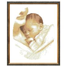 Little Angel cross stitch package mother son children 18ct 14ct 11ct cloth cotton thread embroidery DIY handmade needlework 2024 - buy cheap