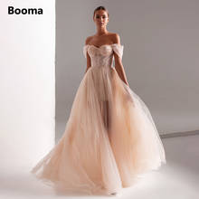 Booma Glitter Off Shoulder Prom Dresses Sweetheart Major Beading A-Line Evening Dresses Ruched Tulle Exposed Boning Formal Gowns 2024 - buy cheap