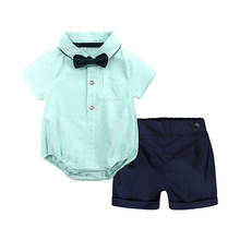 Fashion Newborn Clothing Sets Summer Baby Boys Clothes Set Cotton Short Sleeve Romper+Shorts Baby Clothing Boys Suits 0-24Months 2024 - buy cheap