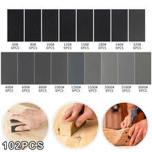 102pcs Square Mixed Sandpaper Set 60 To 3000 Grit Sanding Paper Wet Dry SandPapers Wood Furniture Finishing Abrasives Tools 2024 - buy cheap