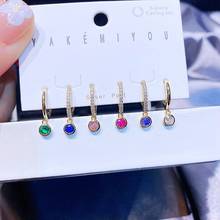 MIGGA 6pcs Colorful Cubic Zircon Dangle Earrings Set for Women Gold Color CZ Stone Jewelry 2024 - buy cheap