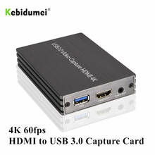 Tarjeta de captura 4K 60fps HDMI compatible con USB 3,0, Caja de captura de tarjeta de vídeo HD 1080P para transmisión en vivo, grabador de grabación de vídeo 2024 - compra barato