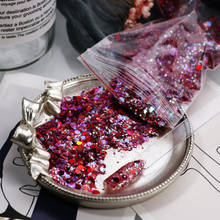 50g/Bag Shiny Gradient Nail Glitter Sequins Colorful Sparkly Laser Pigment Powder Hexagon Nail Art Dust Manicure Sequins #AU585 2024 - buy cheap