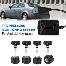 Wireless Transmission TPMS Tire Pressure Monitoring System With 4 Sensors USB Android Car TPMS Android Navigation Alarm System 2024 - buy cheap