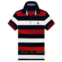 Tace & Shark brand embroidery polo shirt men high quality short sleeve 3D yachting casual striped men polo shirt para hombre 2024 - buy cheap