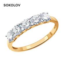 SOKOLOV-anillo dorado con cristales Swarovski, joyería de moda, 925 2024 - compra barato