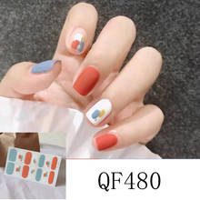 14Tips/Sheet 2020 New Style Nail Art Stickers Mixed Colors Beauty Full Cover 3D Adhesive Waterproof Tearable DIY Nail Decoration 2024 - buy cheap