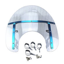 Parabrisas Universal TRANSPARENTE para motocicleta, montaje de tubos de horquilla de 41-51mm para Harley, Honda, Suzuki, Kawasaki, Old School 2024 - compra barato