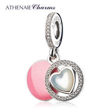 ATHENAIE-pendientes de plata de ley 925 con esmalte rosa y Circonia cúbica transparente, joyería Pulseras originales, joyería 2024 - compra barato