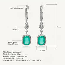 Gem's Ballet 4.43ct Natural Green Agate 925 Sterling Silver Fine Jewelry Drop Earrings Jewelry Unique Gift For Women 2024 - buy cheap