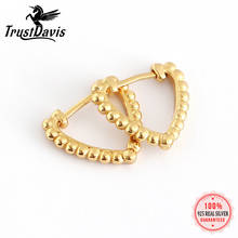 TrustDavis Real 925 Sterling Silver Fashion Minimalist Heart Triangle Hoop Earring For Women Wedding Party Fine Jewelry DA87 2024 - buy cheap