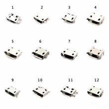 60 Pcs/set Micro USB Connector 12 Models Socket Jack USB Connectors Set For MP3 Lenovo Huawei Samsung SMD DIP Socket Set Kit 2024 - купить недорого