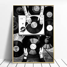 Vinyl Records Lovers Canvas Painting Nordic Posters and Prints Vintage Photo Black White Wall Art Picture for Living Room Decor 2024 - buy cheap