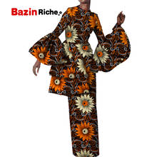 African Dresses for Women Africa Print Bazin Riche Elegant Lady Flare Sleeve Straight Skirt Party Plus Size Clothing WY5272 2024 - buy cheap