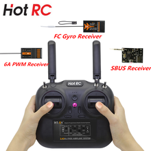 Hotrc-transmisor de antena Dual HT-6A, receptor giroscópico de 2,4G, 6 canales, FHSS, SBUS/6CH/FC, para Dron teledirigido, helicóptero, vehículos, FPV, Dron de carreras 2024 - compra barato