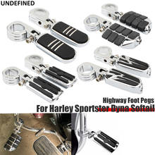 Reposapiés de barra de choque con Kit de montaje para motocicleta Harley Sportster Dyna Softail Universal, protectores de motor, clavijas de pie de carretera, 32/38mm 2024 - compra barato