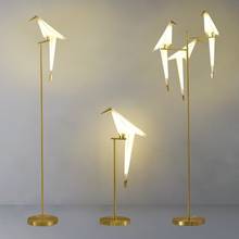 Nordic Creative Bird Floor Lamp Acrylic Thousand Paper Cranes Luminaires for Living Room Bedroom Home Decoration Gold Led Lights 2024 - buy cheap