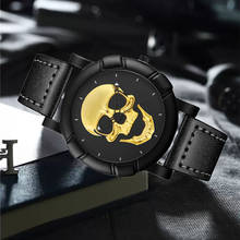 Famous Brand Men Skull Pattern Quartz Watch 2022 Fashion Casual Leather Strap Military Sports Wristwatch Analog Clock Relogio 2024 - buy cheap