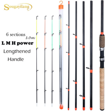 Sougayilang New Feeder Fishing Rod Lengthened Handle 6 Sections Fishing Rod L M H Power Carbon Fiber Travel Rod Fishing Tackle 2024 - buy cheap
