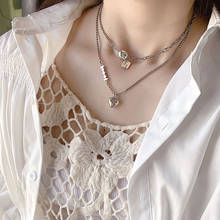 Collar de plata esterlina 925 para mujer, colgante tailandés de corazón, estrella, cadena redonda con cuentas asimétricas, S-N641 2024 - compra barato