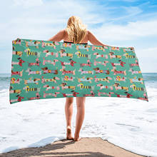 Puppy Dachshund Animal Bath Towel Microfiber Beach Towels Quick-Dry Bath Towels for Adults Yoga Mat 2024 - buy cheap