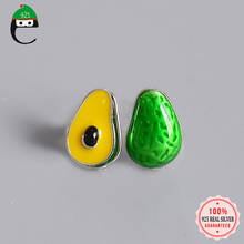 ElfoPlataSi Genuine Fashion 925 Sterling Silver Sweet Cute Fruit Avocado Stud Earring For Women Girl Wedding Jewelry Gift DS2519 2024 - buy cheap