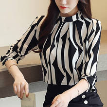 New Fashion Striped OL Blouse Women Tops And Blouses 2021 Long Sleeve Chiffon Blouse Shirt Top Female Blusa Feminina Shirt A153 2024 - buy cheap