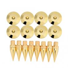 Speaker cable spike VBESTLIFE 8 Pairs 6 x 36MM Copper Speaker Spike Isolation Stand + Base Pad Feet Mat 2024 - buy cheap
