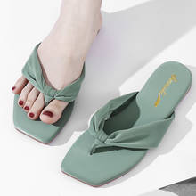Elegant Leather Slippers Women Flat Shoes Ladies Pink Flip Flops Comfortable Weave Outdoor Slides 2021 Summer Woman Sandals 2024 - buy cheap