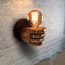 Retro Fist Wall Lamp Vintage Resin Left Right Hand Wall Lights for Home Industrial Loft Decor Bedroom Bedside Bar Wall Sconce 2022 - buy cheap
