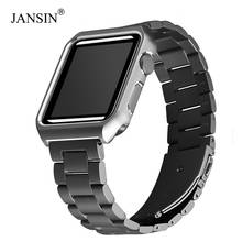 Jansin capa de metal + pulseira de aço inoxidável, para apple watch 38mm 42mm 40mm 44mm, bracelete para iwatch series 6 se 5 4 3 2, capa 2024 - compre barato