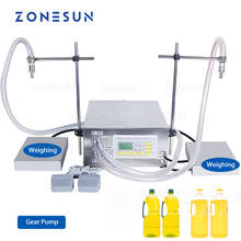 ZONESUN-boquillas dobles de ZS-GP632, máquina de llenado de pesaje de aceite esencial comestible semiauotomática, bomba de engranaje, relleno de aceite 2024 - compra barato