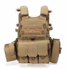 Nylon Molle Tactical Vest Body armor Hunting Plate Carrier Airsoft 6094 M4 Pouch Combat Gear Camo Military Army Vest Accessories 2024 - buy cheap