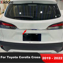 Embellecedor de tapa de maletero trasero para Toyota Corolla Cross 2019 2020 2021, tira de decoración de portón trasero de fibra de carbono, accesorios de estilo de coche 2024 - compra barato