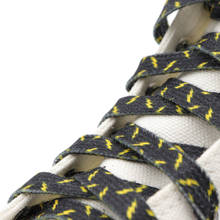 Weiou/Новинка; Очаровательные черно-желтые шнурки с принтом молнии на плоской подошве 0,8 см; Привлекательные женские шнурки для парусиновых кроссовок 2024 - купить недорого
