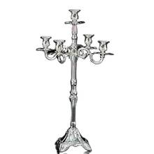 Luxury Tall Candle Holder Metal Living Room Silver Tealight Five Arm Candlestick Wedding Centerpieces Bougeoir Home Decor FC370 2024 - buy cheap