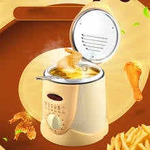 Smokeless multifunctional frying pan 0.9L Mini electric oil fryer oven French fries Grill Chicken Fried Fish Pot machine EU 2024 - buy cheap