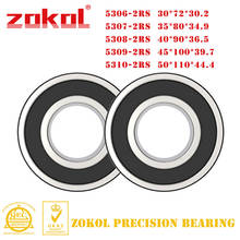 ZOKOL bearing 5306 5307 5308 5309 5310 RS 2RS 3206 3207 3208 3209 3210 2RZ Double low Axial Angular Contact Ball Bearing 2024 - buy cheap