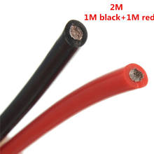Cables eléctricos de cobre trenzado Flexible, cable de silicona rojo, SR, 2M, 12/16/18/20/26/28/30AWG, 1M, negro + 1M 2024 - compra barato
