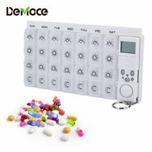 Detachable Medicine Box 7 Day Weekly 28 Grids Pill Cases Electric Timer Alarm Clock Reminder Pill Organizer Splitter 2024 - buy cheap