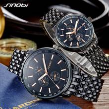 SINOBI 2021 Luxury Business Men Watches Luminous Sports Geneva Clock Relogio Masculino Stainless Steel Strap Couple Wristwatches 2024 - buy cheap