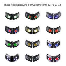 Motorcycle HID Bi-Xenon Projector Conversion L/H Beam Headlight Assembly LED Angel Demon Eyes Head Lamp For Honda CBR600RR 07-12 2024 - buy cheap