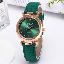 2022 Fashion Green Watches Women Casual Ladies Watches Leather Band Quartz Wristwatches Cheap Price Dropshiping Reloj Mujer 2024 - buy cheap