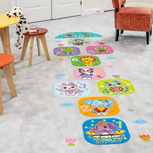 [shijuekongjian] Hopscotch Games Wall Stickers DIY Animals Wall Decals for Kids Rooms Baby Bedroom Nursery Floor Home Decoration 2024 - buy cheap