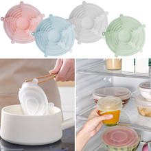 Behogar 6pcs Round Silicone Stretch Lid Reusable Stretchable Food Storage Container Covers Lids for Dishes Bowls Cups 2024 - buy cheap