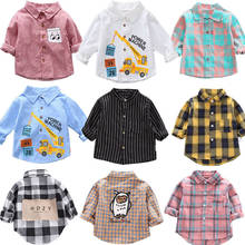 2022 spring plaid boys shirts kids clothes new year costume full sleeve boys clothes baby boy shirt 2024 - buy cheap