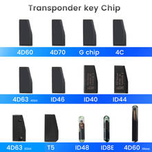 Keyyou-transponder de chave remota para carro 10x, chip 4d, id40, id44, id46, id63, id48, id60, vidro, id70, id8e, t5, 4c, chip original em branco 2024 - compre barato