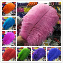 Wholesale 100pcs 50-55CM ostrich feathers Natural Dyed Carnival decor feathers for crafts wedding diy decorations plume ostrich 2024 - buy cheap