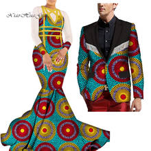 Vestidos africanos Bazin Riche para parejas, ropa de sirena Dashiki para parejas africanas, vestido para mujer + Blazer para hombre, conjunto de 2 piezas WYQ275 2024 - compra barato