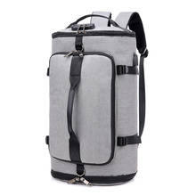Oxford paño impermeable multiusos hombres viaje mochila ocio gran capacidad Camping al aire libre equipaje deporte bolsa USB negro 2024 - compra barato